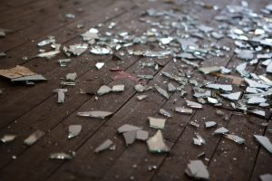 Broken glass repair at a house in Chicago, Illinois