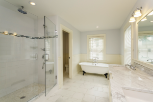 Custom glass shower door in Chicago, Illinois