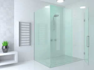 Frameless glass shower enclosure in Wheaton Illinois